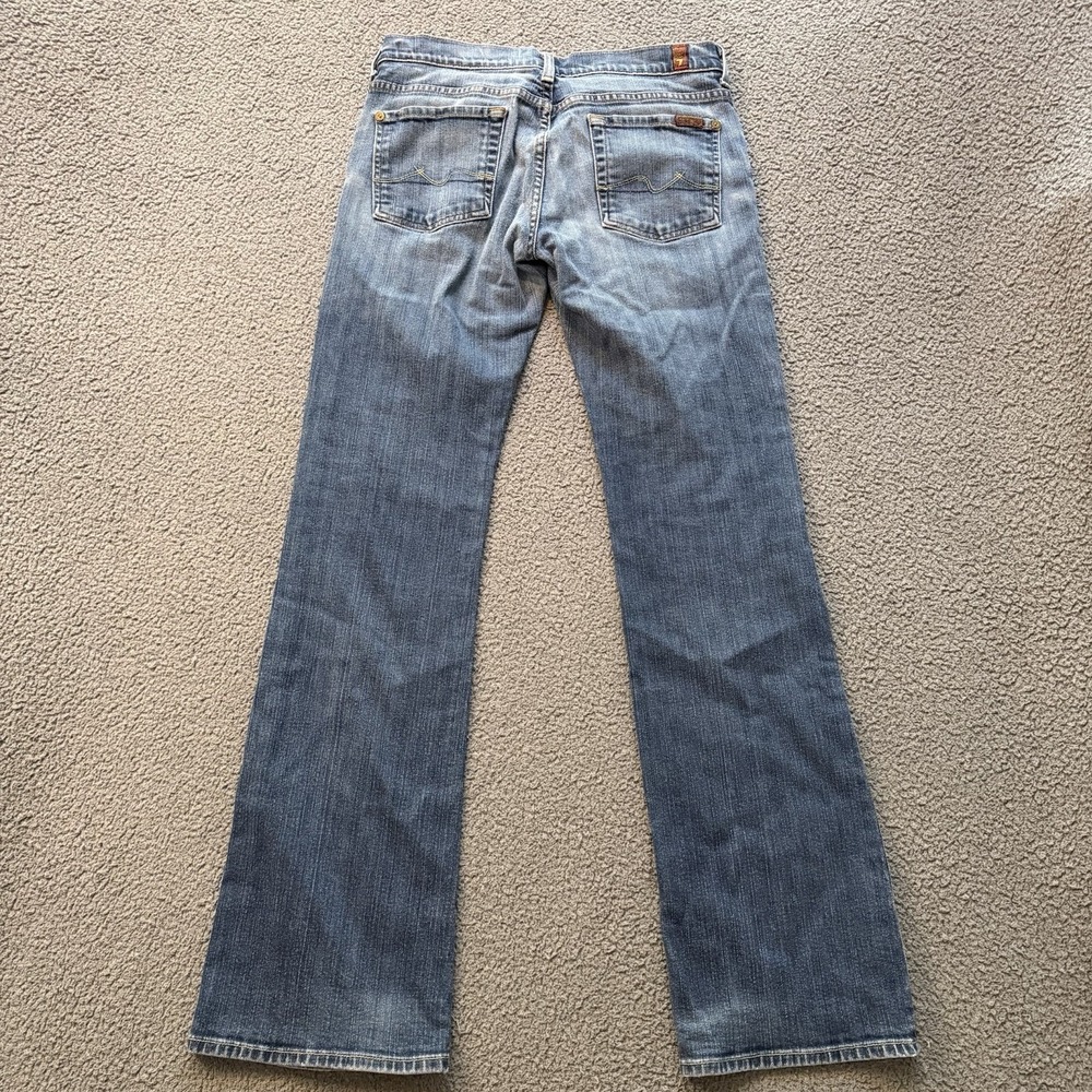 7 for All Mankind Boy Cut Bootcut Jeans Low Rise Buttonfly Y2K Women's 29 USA - Picture 11 of 16